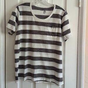 Muji Black & White Striped Short Sleeve Tee